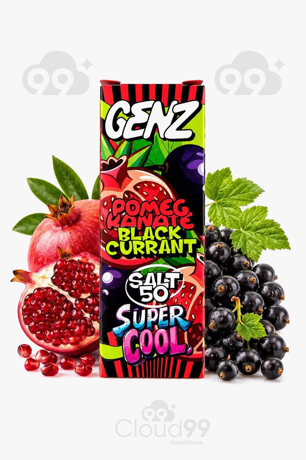 GENZ-POMEGRANATE BLACK CURRANT SUPER COOL SALT 50MG