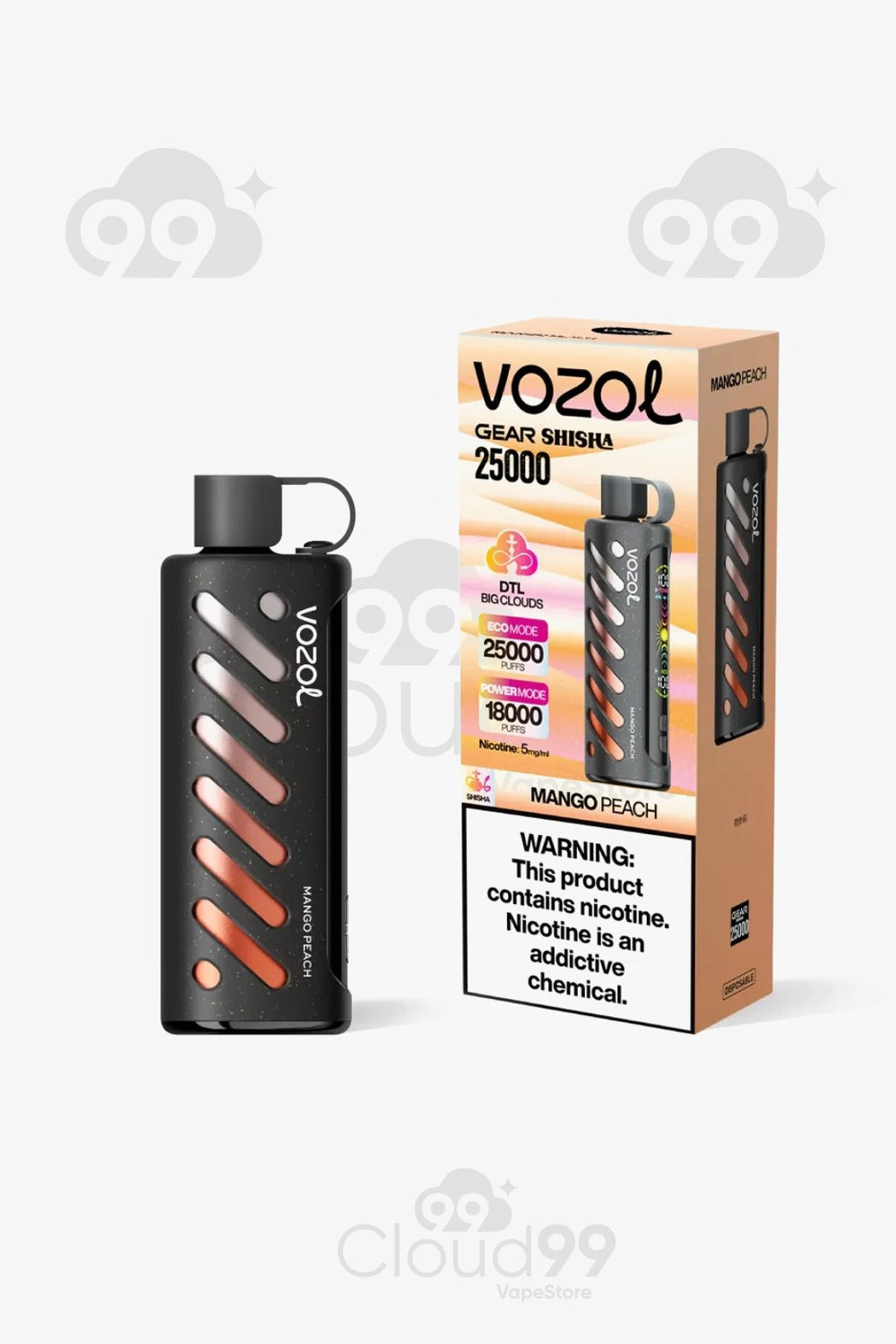 VOZOL GEAR SHISHA 25000PUFF DTL NICOTINE 5mg